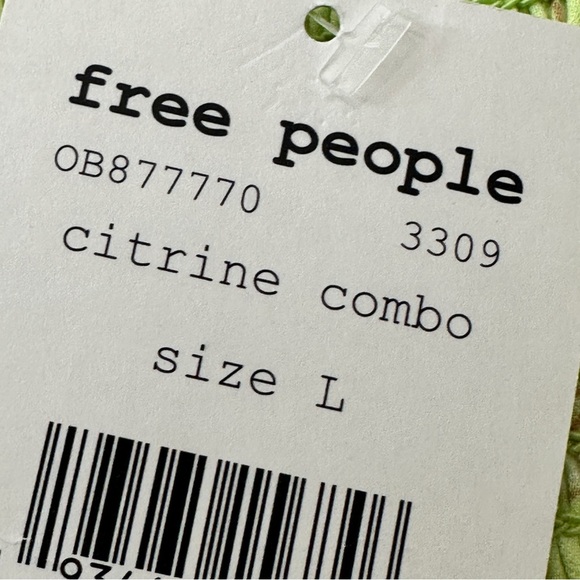 Free People Citrine Combo Ruffle Flutter Sleeve Top Size L - NWT - Picture 11 of 14